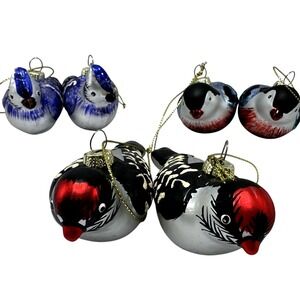 Ellen DeGeneres Bird Ornaments Glass Holiday Decoration Vintage Style Set of 6